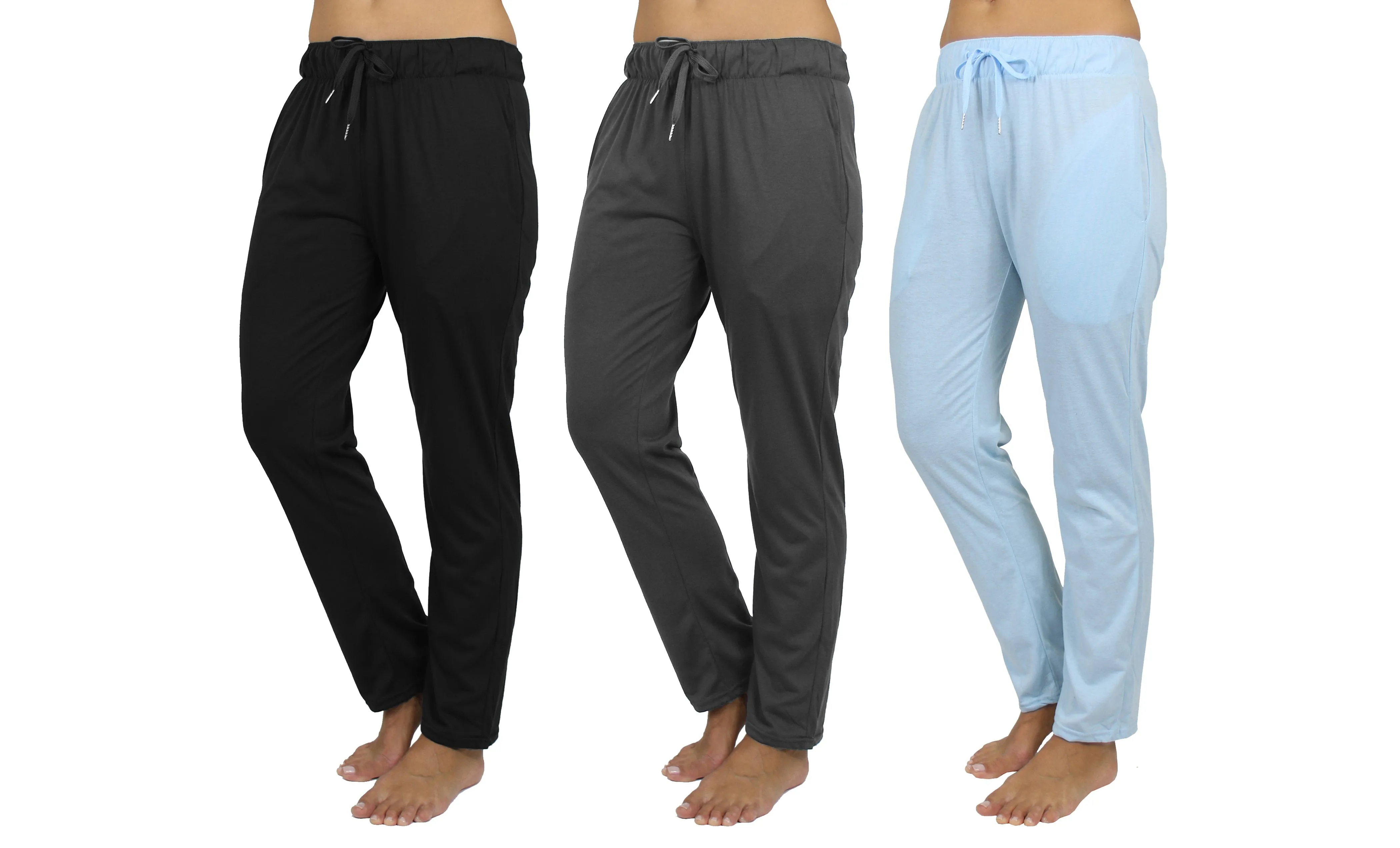 Women's 3 Pack Loose Fit Classic Lounge Pants (Sizes, S-3XL)
