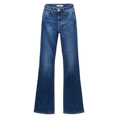 Women's Bell-Bottom Jeans Vintage High Waist Zipper Casual Chic Fashion