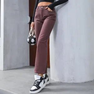 Women's Retro High Waist Denim Trousers
