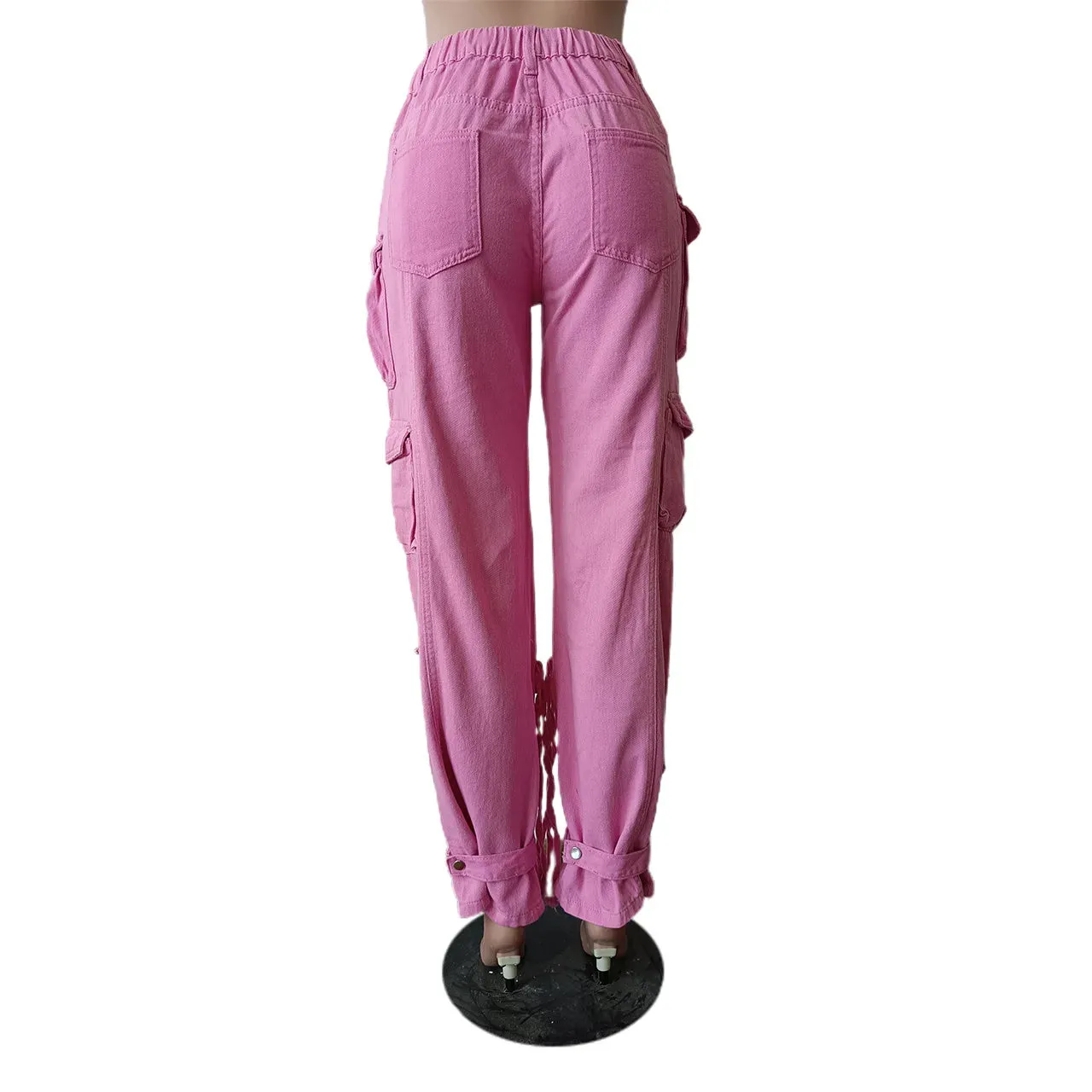 Women's Vintage Cargo Jeans Wide Leg Denim Pants