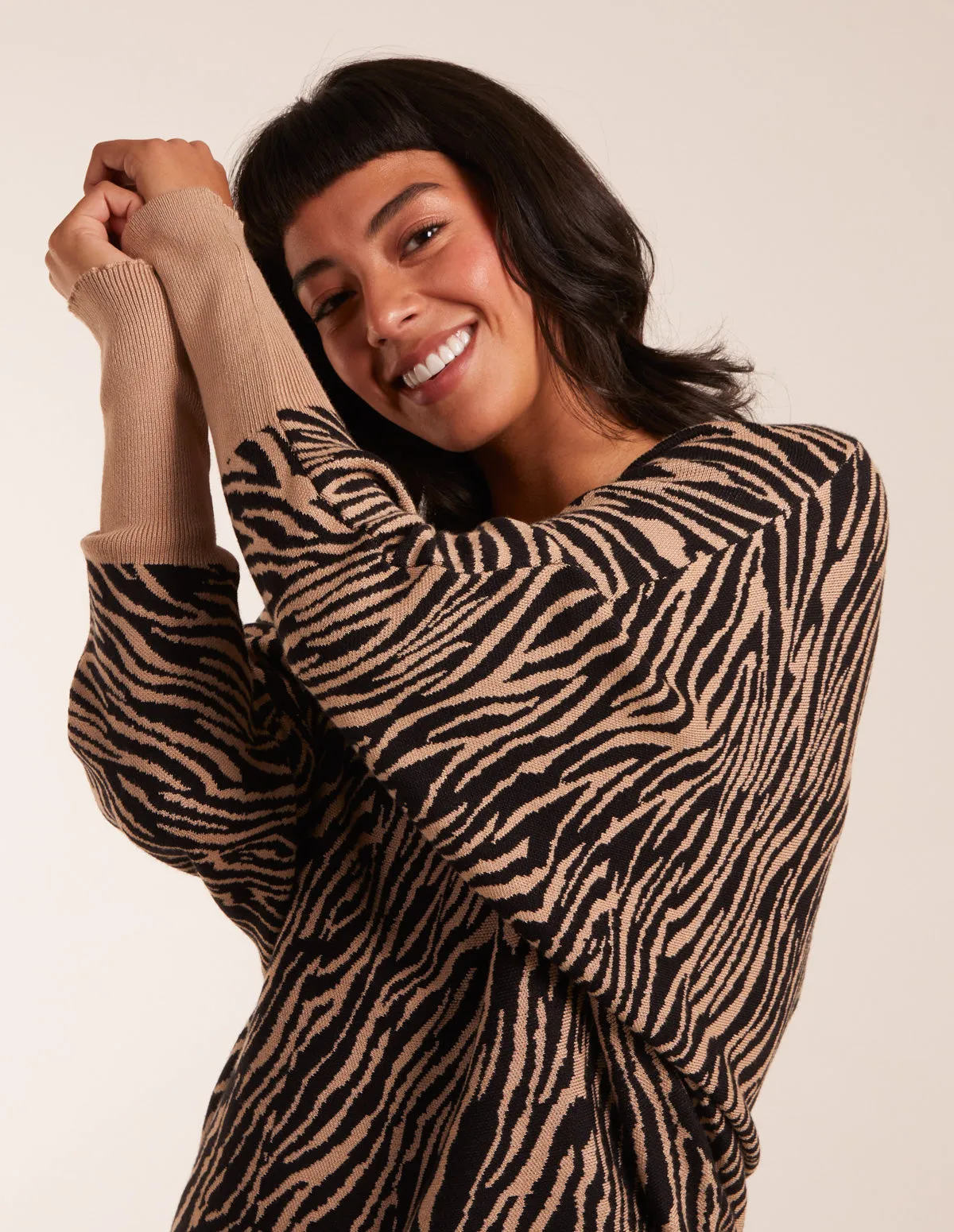 Zebra V-Neck Jumper